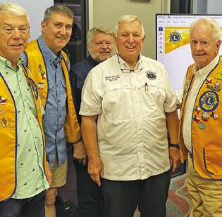 THE CALDWELL MEN’S LIONS CLUB recently hosted Lions from La Grange to talk about membership ideas. Pictured are, from left, Caldwell President Robbie Holt, Vice President Tony Zaccagnino, La Grange Lion Sam Wilson, La Grange Lion Mark Ullrich and Caldwell Director Gordon Richardson.