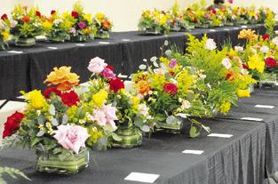 THESE FLOWER ARRANGEMENTS were created by students from across the state who competed in last Wednesday’s Young Florists of Texas Competition held at the Burleson County Expo Center in Caldwell.